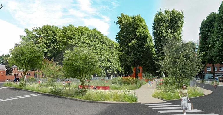 À Lille, une place minérale devient parc de quartier
