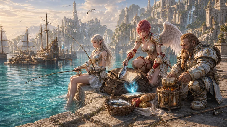 Illustration conceptuelle 2 du MMORPG avec IA Lineage2AI