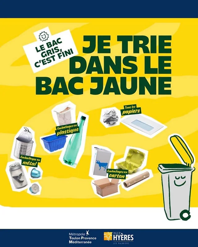 À Hyères, un seul bac jaune pour tout trier dès le 1er novembre
