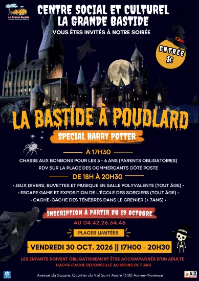 Halloween à Aix : soirée Harry Potter à la Grande Bastide pour 1€